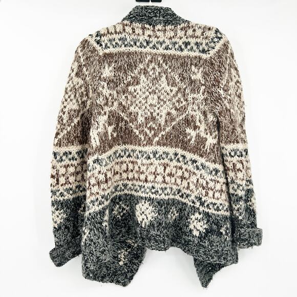 Eddie Bauer Womens Vintage Wool Alpaca Blend Hand Knit Cardigan Sweater Size S/M - Picture 7 of 7